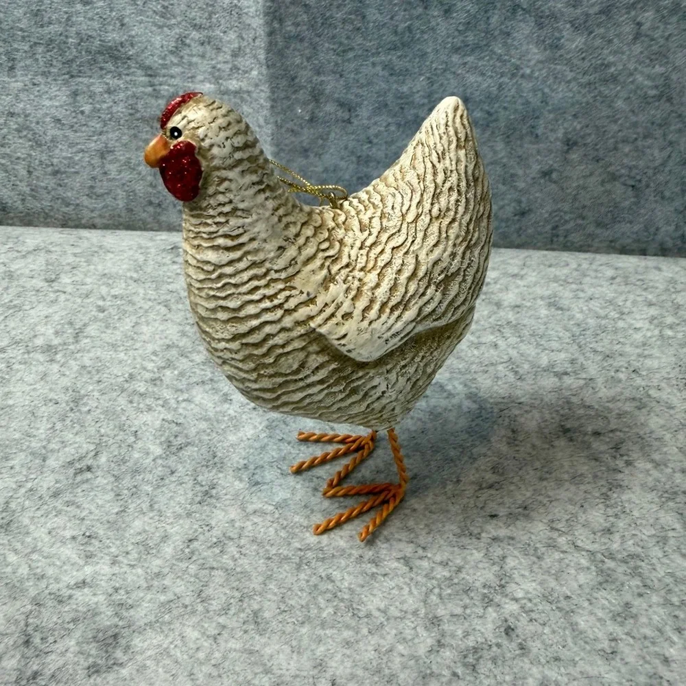 Resin Hen Chicken Christmas Ornament Spivey-Penny‎ Lane 2006